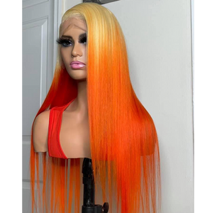 Brazilian Lace Frontal Wig (Straight, 613 Blond, Custom Orange)