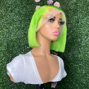 Brazilian Lace Frontal Wig (Straight Bob, Custom Green)