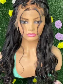 Brazilian Lace Frontal Wig (Hand Curls, Two Braids)